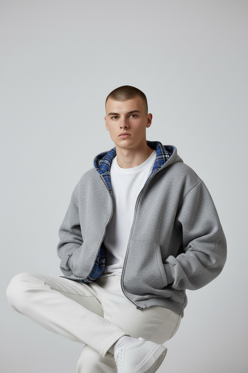 Reversible Hoodies & White T-Shirt